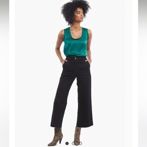 ABLE | AARTI Wide Leg Stretch Black Crop Pant, Size 8